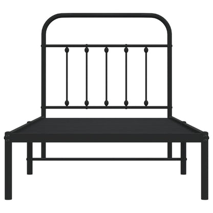 Estrutura de cama com cabeceira 90x200 cm metal preto