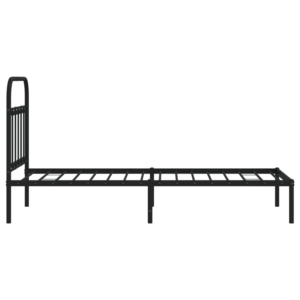 Estrutura de cama com cabeceira 90x200 cm metal preto