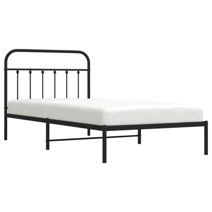 Estrutura de cama com cabeceira 100x200 cm metal preto