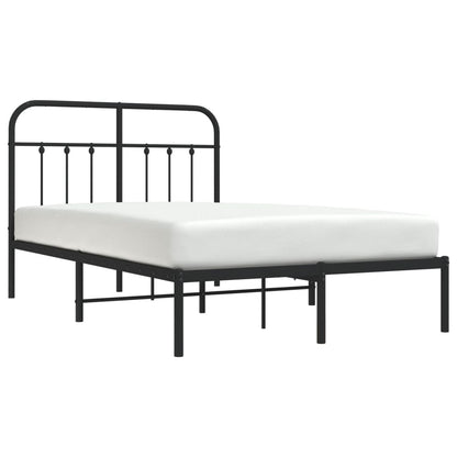 Estrutura de cama com cabeceira 120x190 cm metal preto