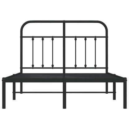 Estrutura de cama com cabeceira 120x190 cm metal preto