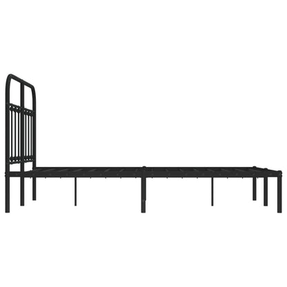 Estrutura de cama com cabeceira 120x190 cm metal preto