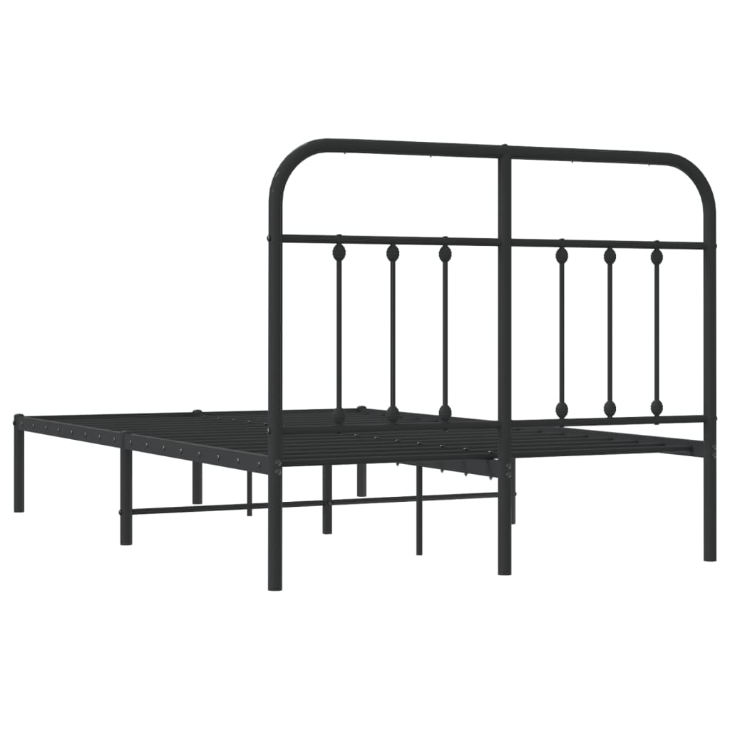 Estrutura de cama com cabeceira 120x190 cm metal preto