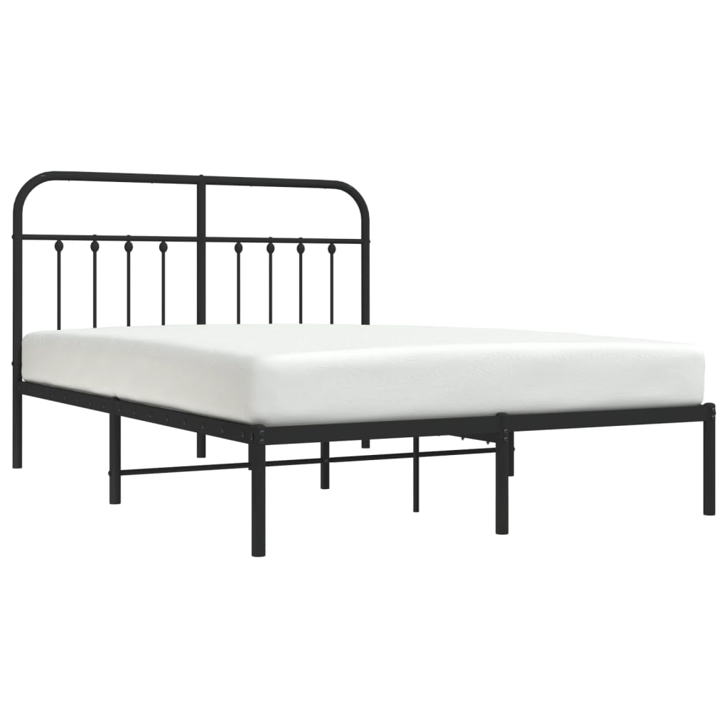 Estrutura de cama com cabeceira 135x190 cm metal preto