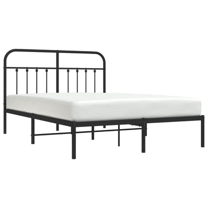 Estrutura de cama com cabeceira 135x190 cm metal preto