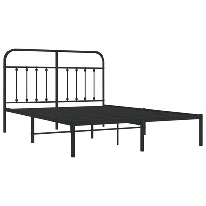 Estrutura de cama com cabeceira 135x190 cm metal preto