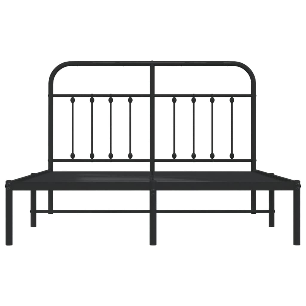 Estrutura de cama com cabeceira 135x190 cm metal preto