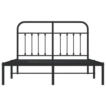 Estrutura de cama com cabeceira 135x190 cm metal preto