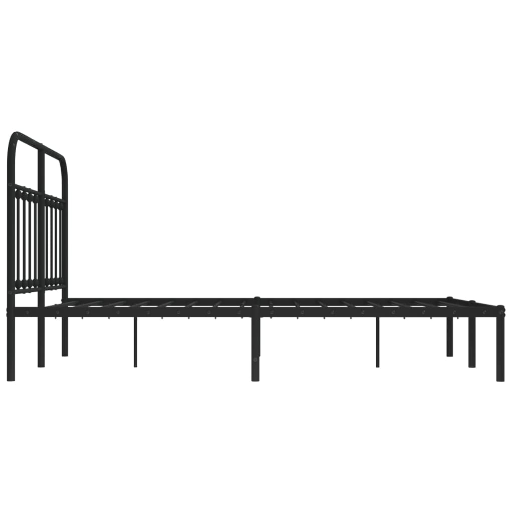 Estrutura de cama com cabeceira 135x190 cm metal preto