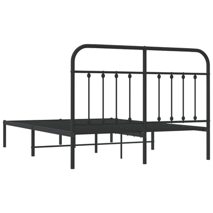 Estrutura de cama com cabeceira 135x190 cm metal preto