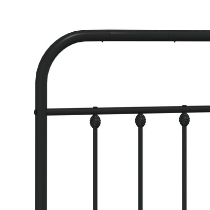 Estrutura de cama com cabeceira 135x190 cm metal preto