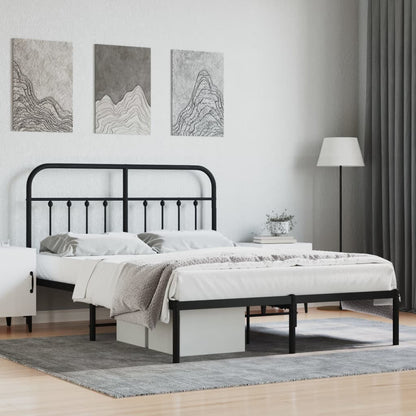 Estrutura de cama com cabeceira 135x190 cm metal preto