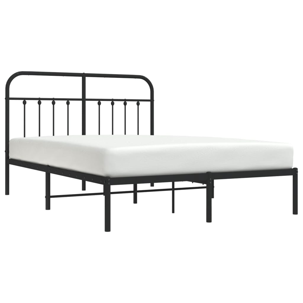 Estrutura de cama com cabeceira 140x200 cm metal preto