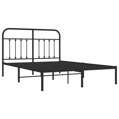 Estrutura de cama em metal com cabeceira 150x200 cm preto