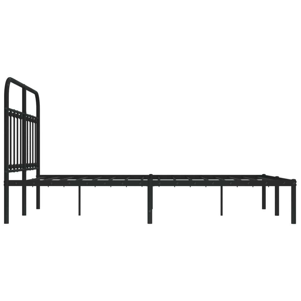 Estrutura de cama em metal com cabeceira 150x200 cm preto