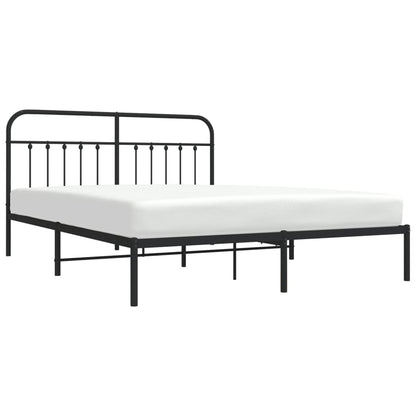 Estrutura de cama com cabeceira 160x200 cm metal preto