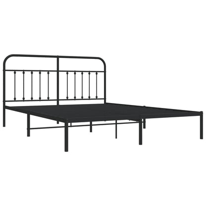 Estrutura de cama com cabeceira 160x200 cm metal preto