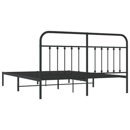 Estrutura de cama com cabeceira 160x200 cm metal preto