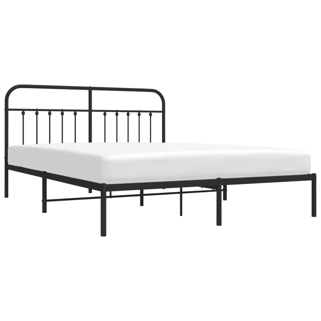 Estrutura de cama em metal com cabeceira 180x200 cm preto