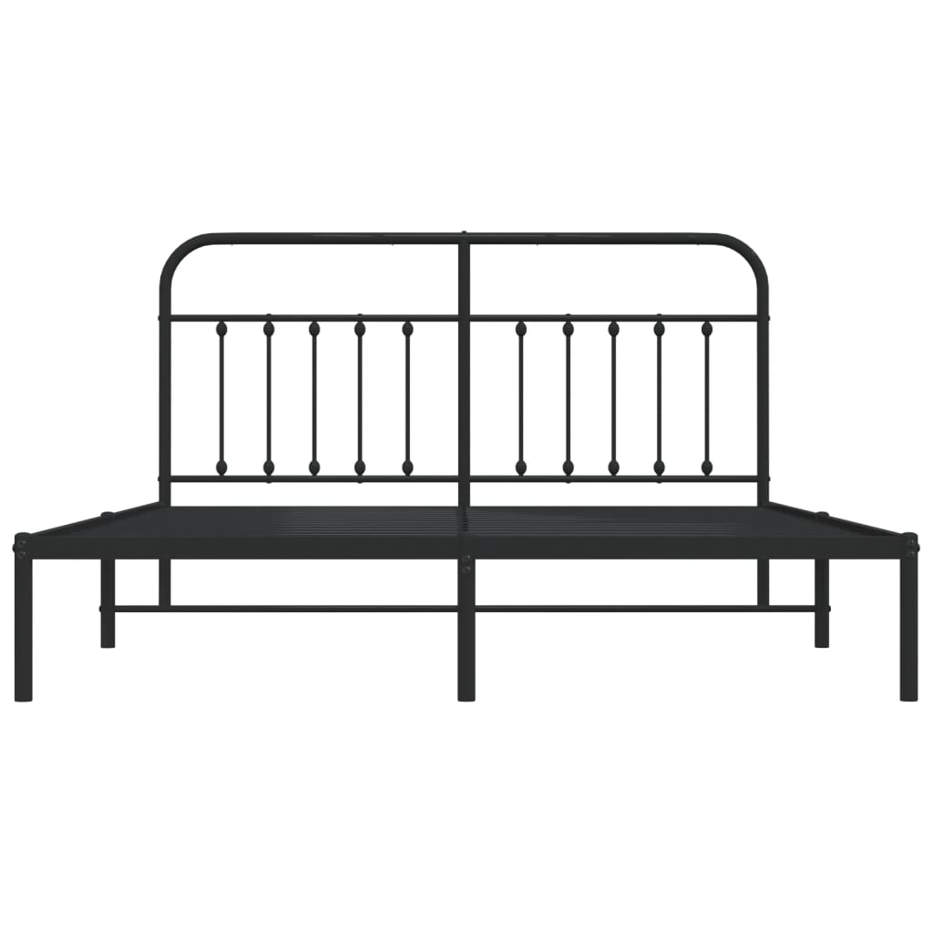 Estrutura de cama com cabeceira 183x213 cm metal preto