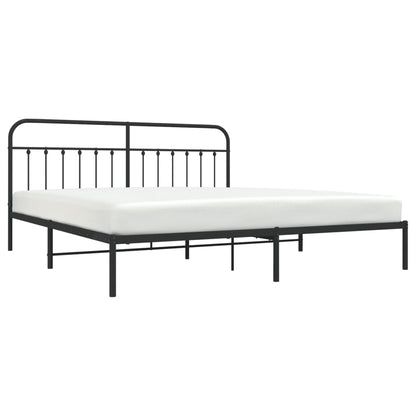 Estrutura de cama com cabeceira 200x200 cm metal preto