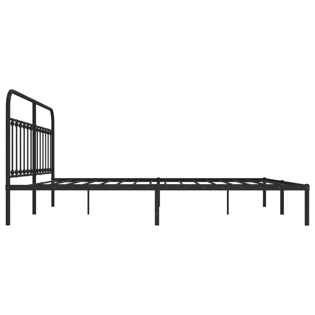 Estrutura de cama com cabeceira 200x200 cm metal preto