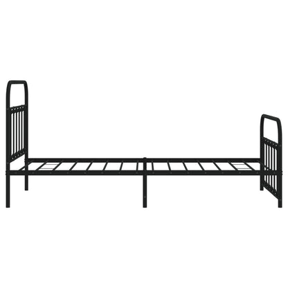 Estrutura de cama com cabeceira e pés 107x203 cm metal preto