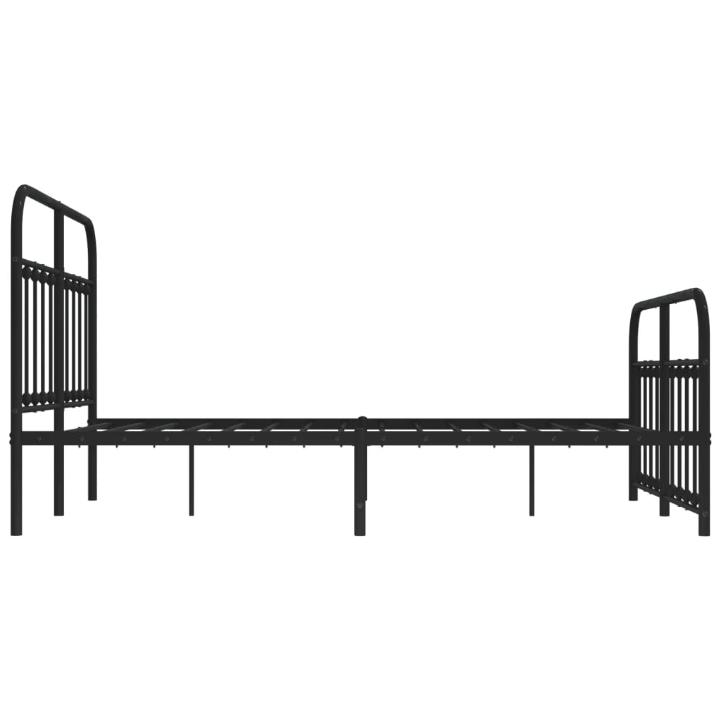 Estrutura de cama com cabeceira e pés 135x190 cm metal preto