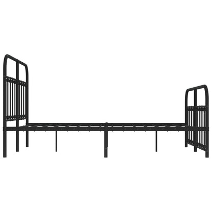 Estrutura de cama com cabeceira e pés 135x190 cm metal preto