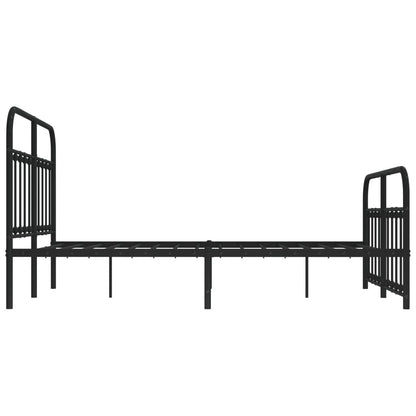 Estrutura de cama com cabeceira e pés 140x190 cm metal preto