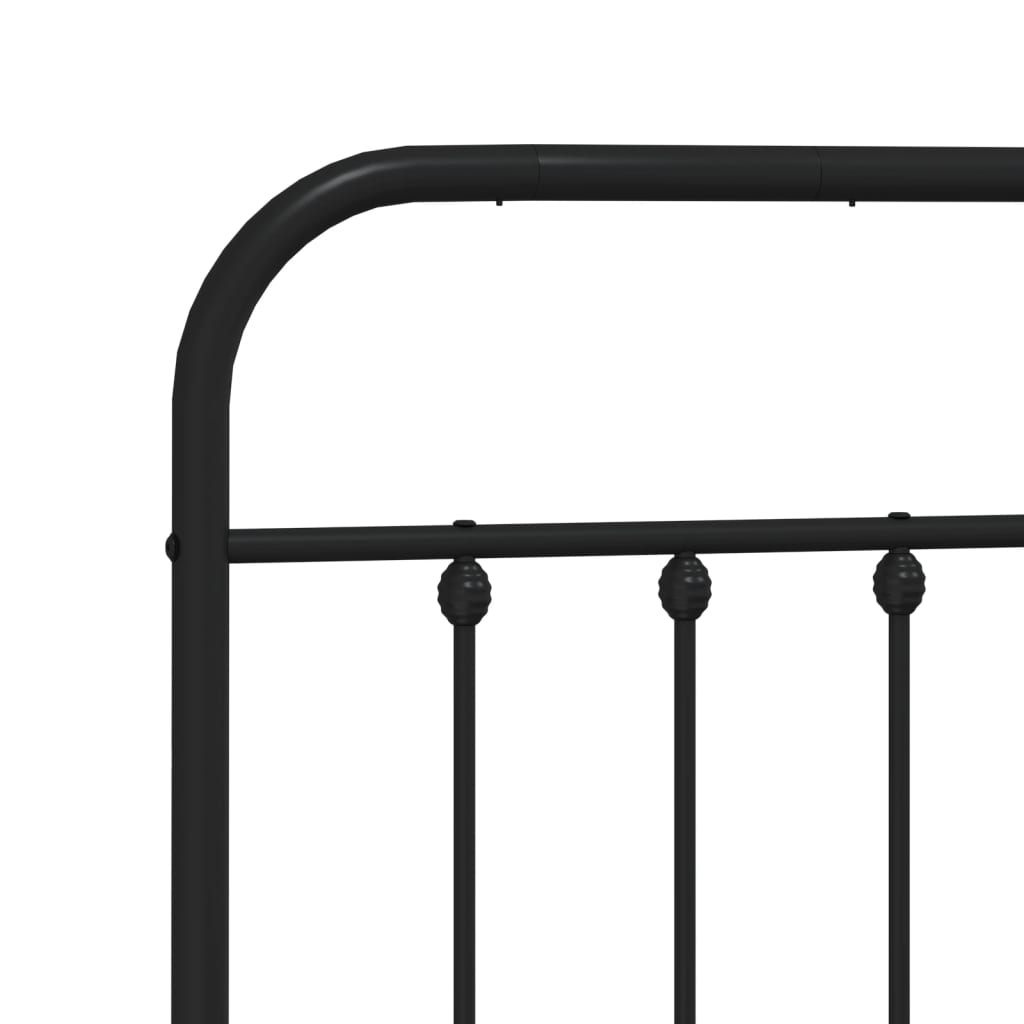 Estrutura de cama com cabeceira e pés 140x190 cm metal preto