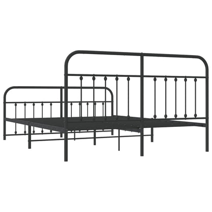 Estrutura de cama com cabeceira e pés 180x200 cm metal preto