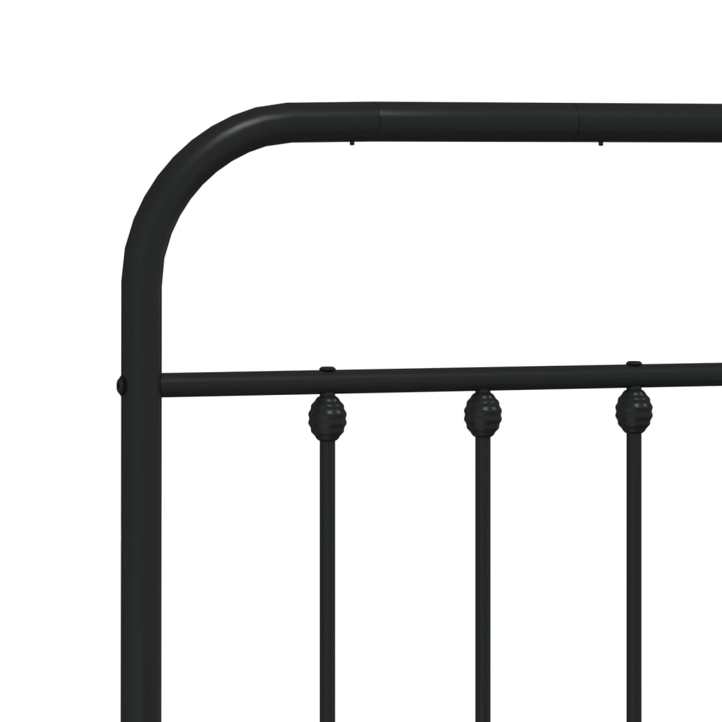 Estrutura de cama com cabeceira e pés 193x203 cm metal preto