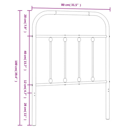 Cabeceira de cama 75 cm metal preto