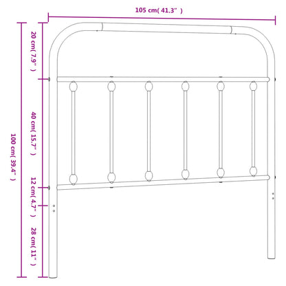 Cabeceira de cama 100 cm metal preto