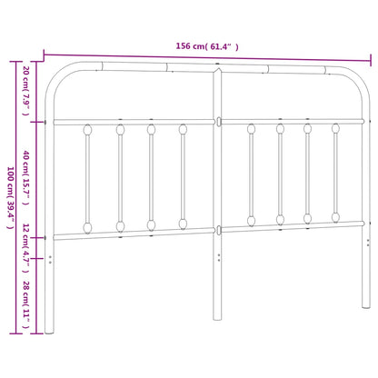 Cabeceira de cama 150 cm metal preto