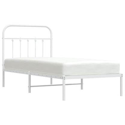 Estrutura de cama com cabeceira 90x200 cm metal branco