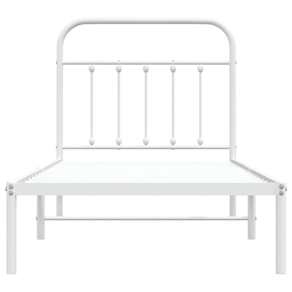 Estrutura de cama com cabeceira 90x200 cm metal branco