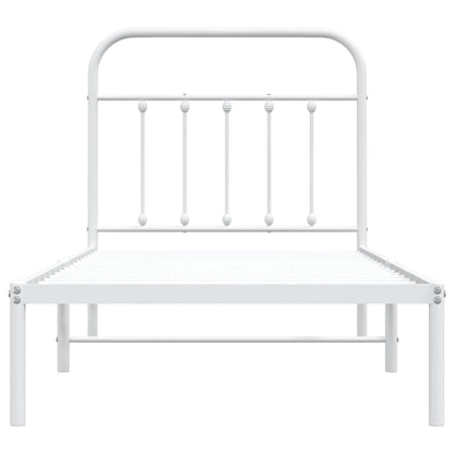 Estrutura de cama com cabeceira 90x200 cm metal branco