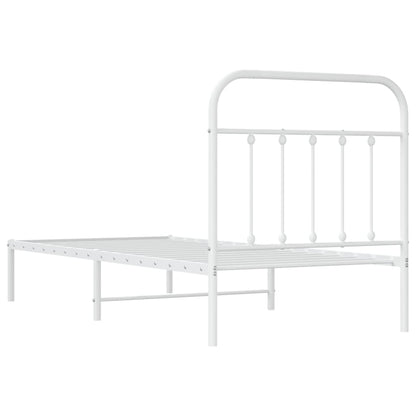 Estrutura de cama com cabeceira 90x200 cm metal branco