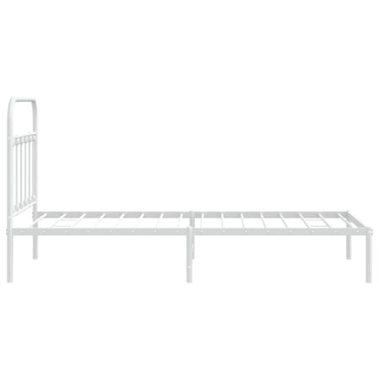 Estrutura de cama com cabeceira 100x190 cm metal branco