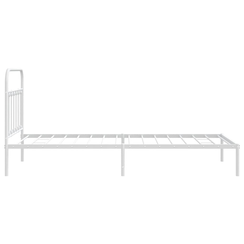 Estrutura de cama com cabeceira 100x200 cm metal branco