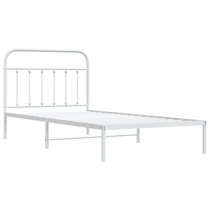 Estrutura de cama em metal com cabeceira 107x203 cm branco