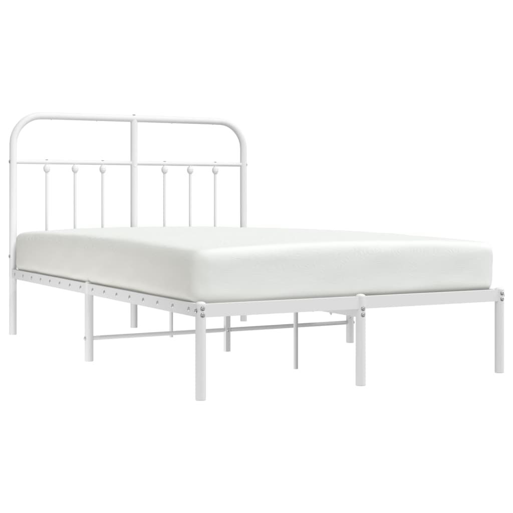 Estrutura de cama com cabeceira 120x190 cm metal branco