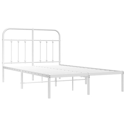 Estrutura de cama com cabeceira 120x190 cm metal branco