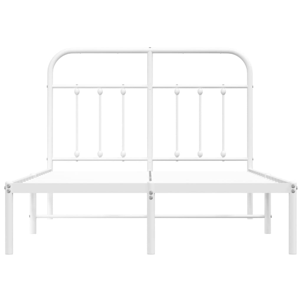 Estrutura de cama com cabeceira 120x190 cm metal branco