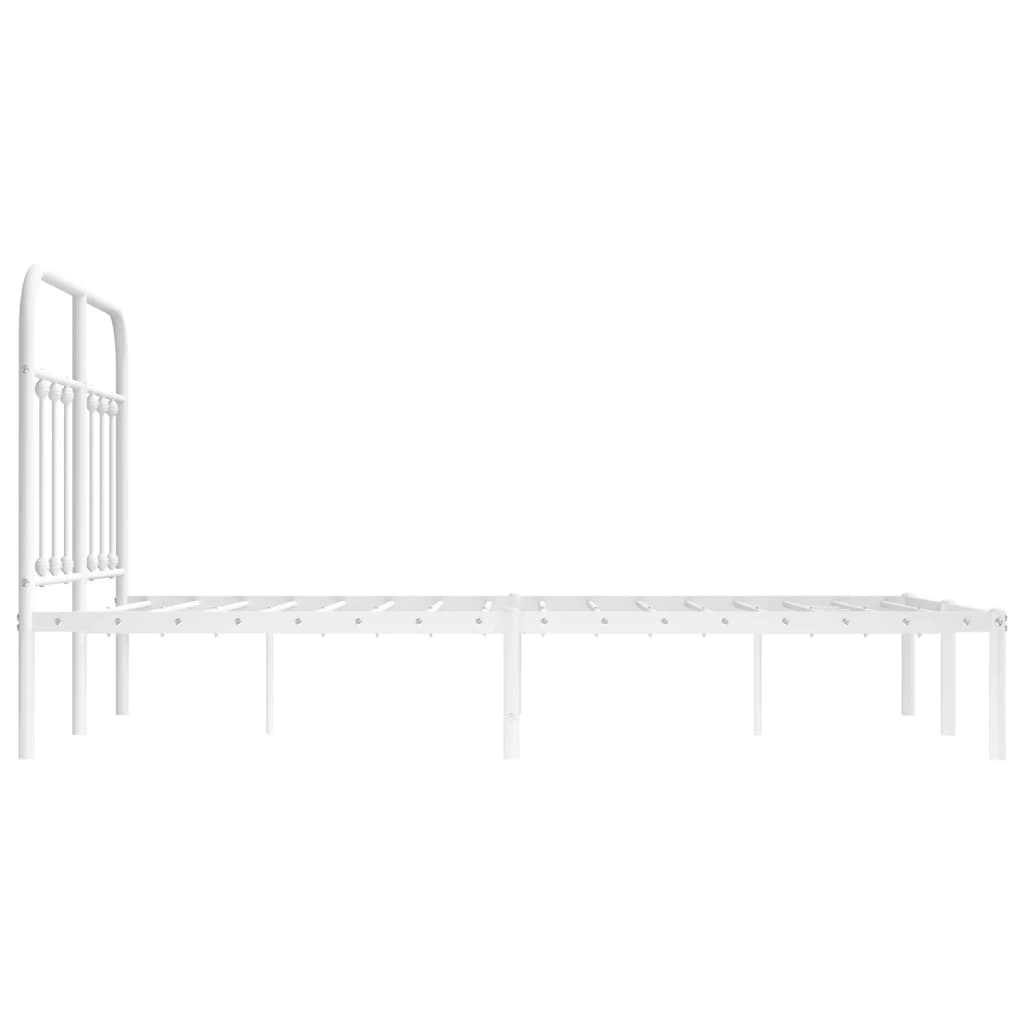 Estrutura de cama com cabeceira 120x190 cm metal branco