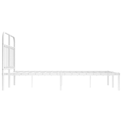 Estrutura de cama com cabeceira 120x190 cm metal branco