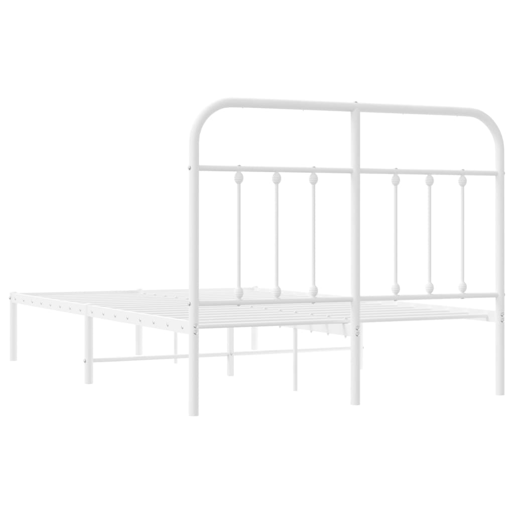 Estrutura de cama com cabeceira 120x190 cm metal branco