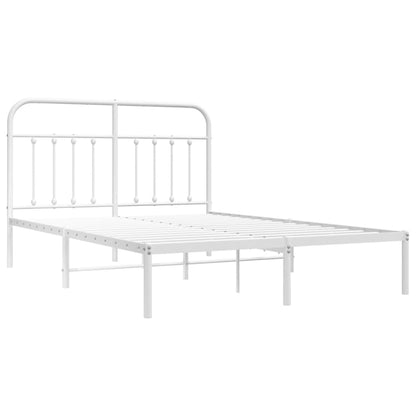 Estrutura de cama com cabeceira 135x190 cm metal branco